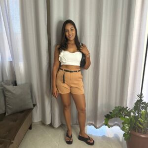 Top Crooped no Crepe Scuba Alça Fina