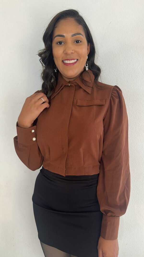 Camisa Crooped Julia Alfaiataria - Imagem 4