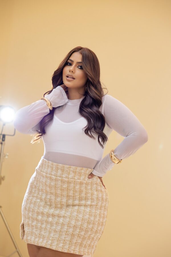 Body de tule + top abaixo Plus Size