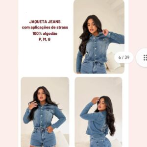 Jaqueta Jeans 100% Algodão