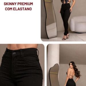 Calça em Pedraria Jeans ao Black