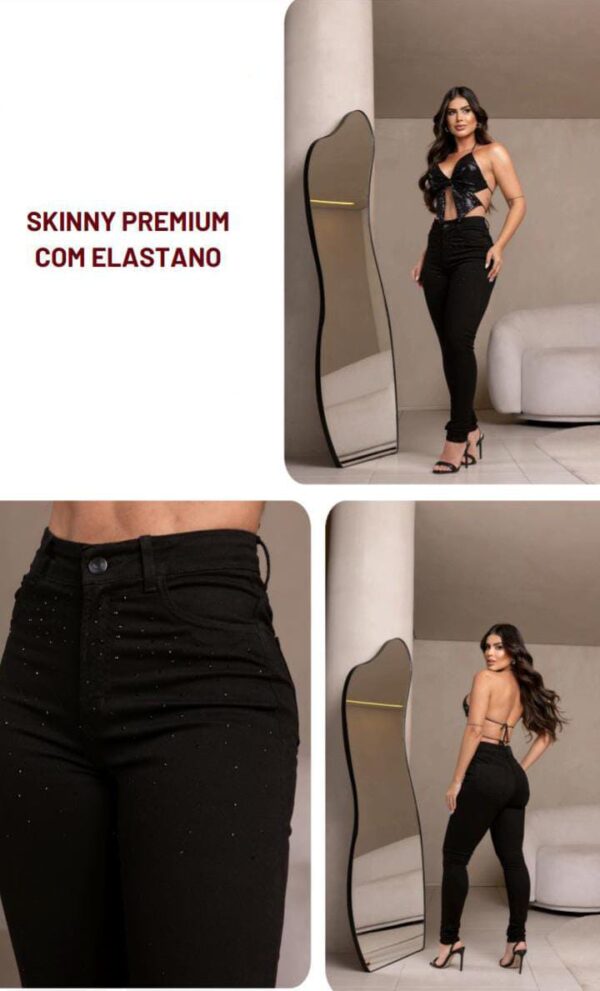 Calça em Pedraria Jeans ao Black