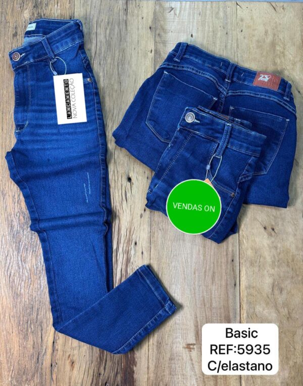 Calça Skinny Jeans Escuro