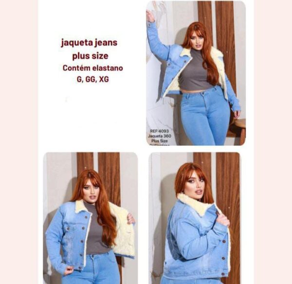 Jaqueta com Elastano Moda Plus com Pelo Fake