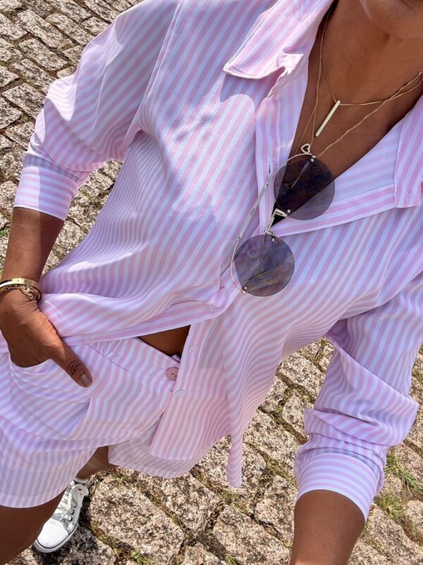 Camisa e short listrado em tricoline - Imagem 3