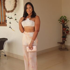 Conjunto calca + cropped croche